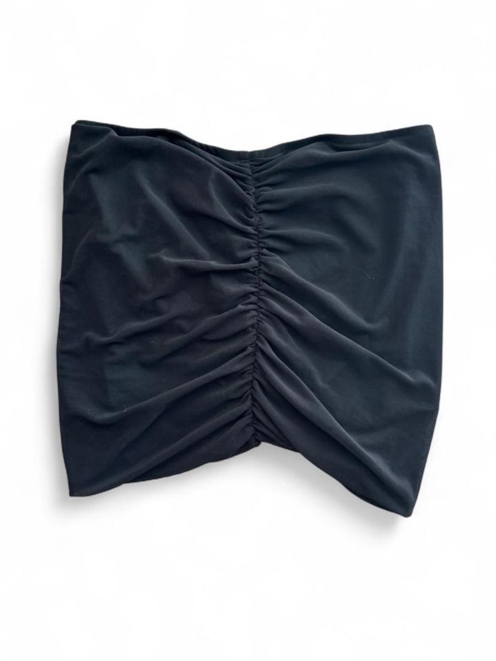 Black Ruched Mini Skirt